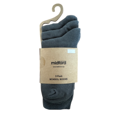 Midford Unisex Up & Down School Uniform Socks 3 Pack | Grey