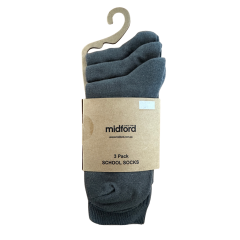 Midford Unisex Up & Down School Uniform Socks 3 Pack | Grey