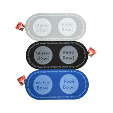 Dudley's World Dog or Cat Waterproof Food Water Mat | Grey Blue Black