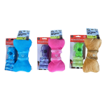 Dudley's World Dog Poo Bags & Dispenser + Plush Squeaky Toy | Blue Pink Brown