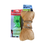 Dudley's World Dog Poo Bags & Dispenser + Plush Squeaky Toy | Blue Pink Brown