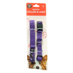 Dudley's World Dog Small Size Collar & Lead Set | Pink Purple Blue Black