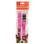 Dudley's World Dog Small Size Collar & Lead Set | Pink Purple Blue Black