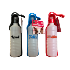 Dudley's World Portable 450ml Pet Travel Drink Bottle | Red Blue Black