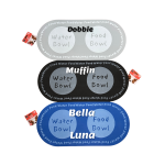 Dudley's World Dog or Cat Waterproof Food Water Mat | Grey Blue Black