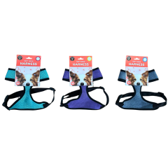 Dudley's World Dog Small Size 30 - 40cm Soft Mesh Harness | Grey Purple Teal
