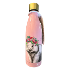 Tanya Kalantary Australian Art Stainless Steel Hot Cold 500ml Drink Flask Bottle | Wombat
