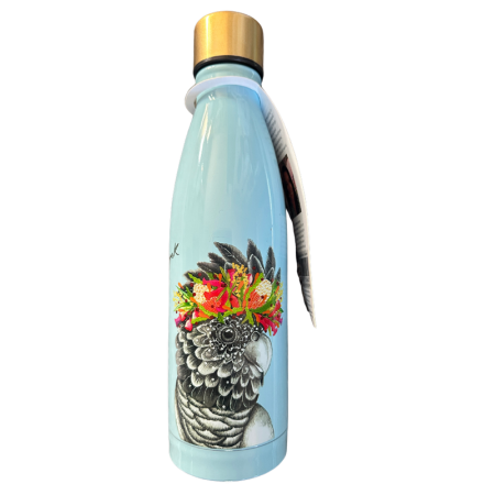 Tanya Kalantary Australian Art Stainless Steel Hot Cold 500ml Drink Flask Bottle | Cockatoo