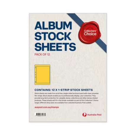 Australia Post Collectors Choice A4 Stamp Album Stock Sheets 12 x 1-Strip