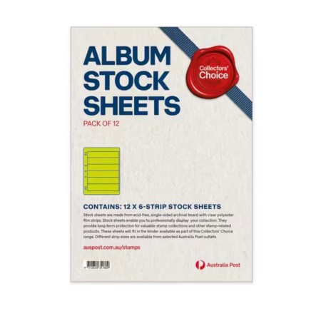 Australia Post Collectors Choice A4 Stamp Album Stock Sheets 12 x 6-Strip