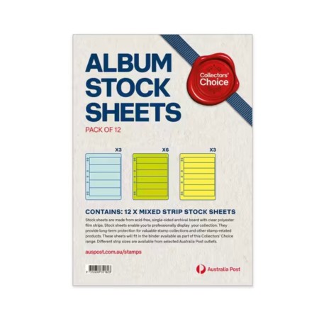 Australia Post Collectors Choice A4 Stamp Album Stock Sheets 12 x Mixed Strip