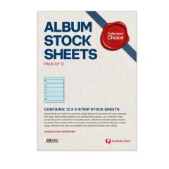 Australia Post Collectors Choice A4 Stamp Album Stock Sheets 12 x 5-Strip Australia Post Collectors Choice A4 Stamp Album Stock Sheets 12 x 5-Strip