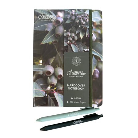 Australian Geographic A5 Size Gumnut Hardcover Notebook & Pens | Green