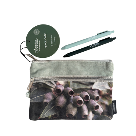 Australian Geographic Double Zip Gumnut Pencil Case & Pens | Green
