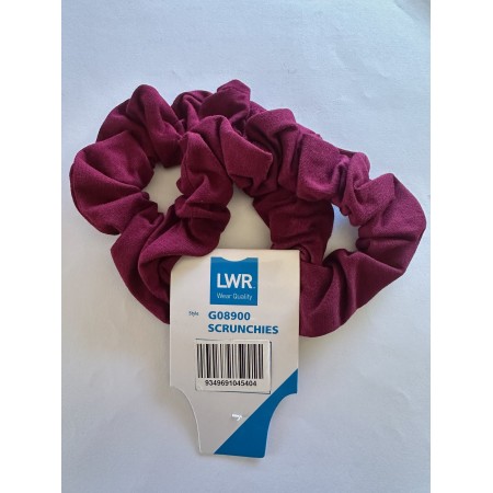 LW Reid McCrae Soft Stretch Twin Pack School Scrunchies | Maroon