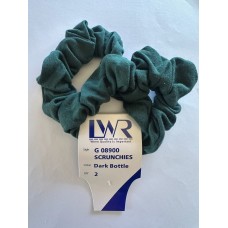 LW Reid McCrae Soft Stretch Twin Pack School Scrunchies | Bottle Green