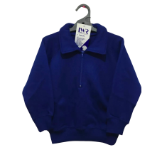 Boys or Girls LW Reid Royal Blue Long Sleeve Zip Neck School Jumper | Size 6 and 8