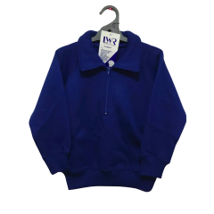 Boys or Girls LW Reid Royal Blue Long Sleeve Zip Neck School Jumper | Size 6 and 8