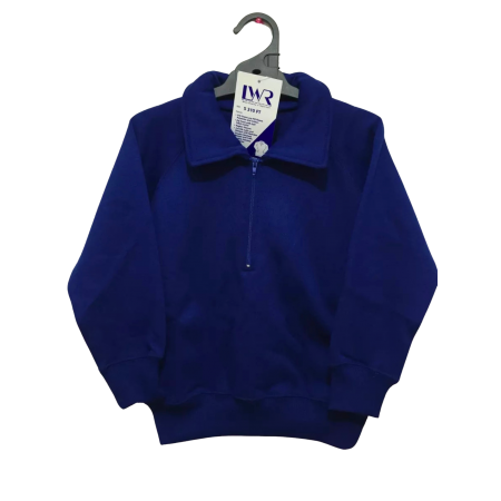 Boys or Girls LW Reid Royal Blue Long Sleeve Zip Neck School Jumper | Size 6 and 8