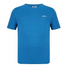 Slazenger Men's Plain Crew Neck Short Sleeve T-Shirt | Blue Denim Marle