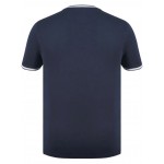 Slazenger Men's 100% Cotton Crew Neck Tipped Short Sleeve T-Shirt | Navy Blue