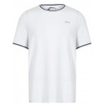 Slazenger Men's 100% Cotton Crew Neck Tipped Short Sleeve T-Shirt | White