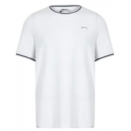 Slazenger Men's 100% Cotton Crew Neck Tipped Short Sleeve T-Shirt | White