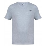 Slazenger Men's Plain V Neck Short Sleeve T-Shirt | Grey Marle