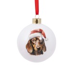 Splosh Home & Gift Christmas Glass Hanging Bauble| Dachshund