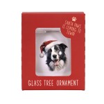 Splosh Home & Gift Christmas Glass Hanging Bauble| Border Collie