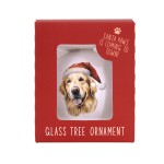 Splosh Home & Gift Christmas Glass Hanging Bauble| Golden Retriever