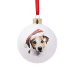 Splosh Home & Gift Christmas Glass Hanging Bauble| Jack Russell
