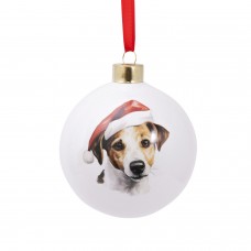 Splosh Home & Gift Christmas Glass Hanging Bauble| Jack Russell