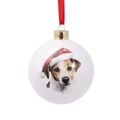 Splosh Home & Gift Christmas Glass Hanging Bauble| Jack Russell