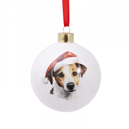 Splosh Home & Gift Christmas Glass Hanging Bauble| Jack Russell