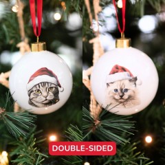 Splosh Home & Gift Christmas Glass Hanging Bauble| Christmas Cats