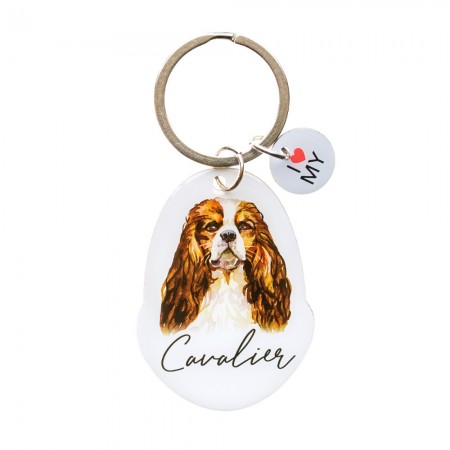 Pet Keyring with Charm | Cavalier