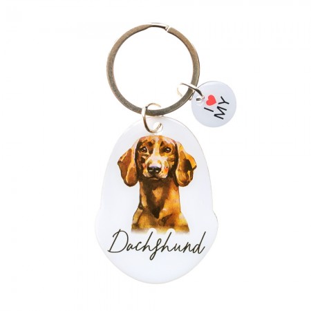 Pet Keyring with Charm | Dachshund