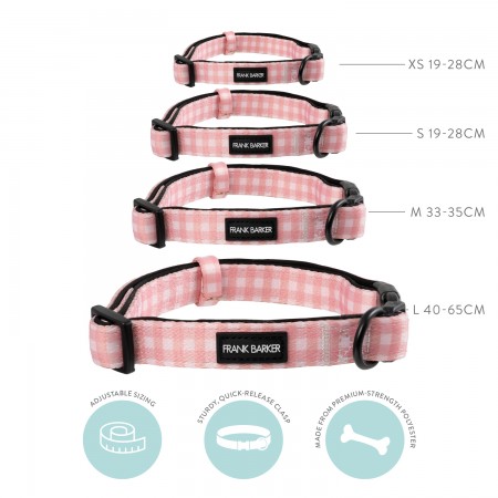 Frank Barker by Splosh Pink Gingham Dog Collar | Four Sizes