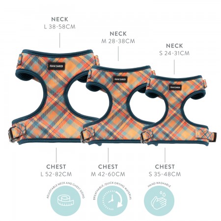 Frank Barker by Splosh Orange Plaid Dog Harness | Two Sizes