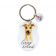 Pet Keyring with Charm | Greyhound