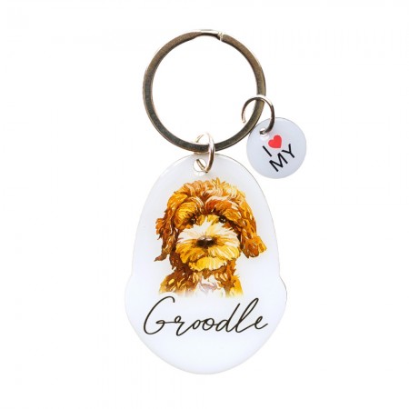 Pet Keyring with Charm | Groodle