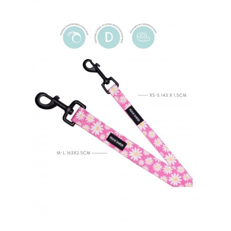 Frank Barker by Splosh Pink Daisies Dog Lead | Two Sizes