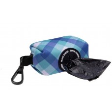 Frank Barker by Splosh Teal Gingham Checks Dog Poo Bag Holder | Includes 15 Bags
