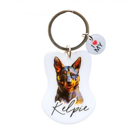 Pet Keyring with Charm | Kelpie