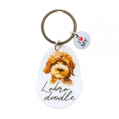 Pet Keyring with Charm | Labradoodle