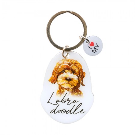 Pet Keyring with Charm | Labradoodle