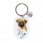 Pet Keyring with Charm | Pug