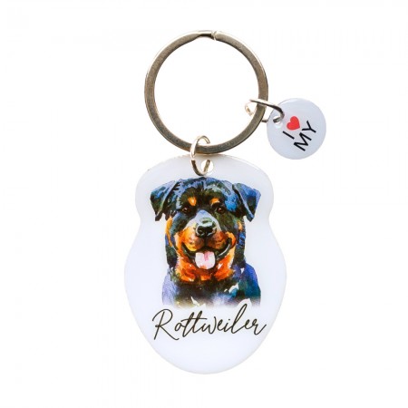 Pet Keyring with Charm | Rottweiler