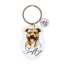 Pet Keyring with Charm | Staffy